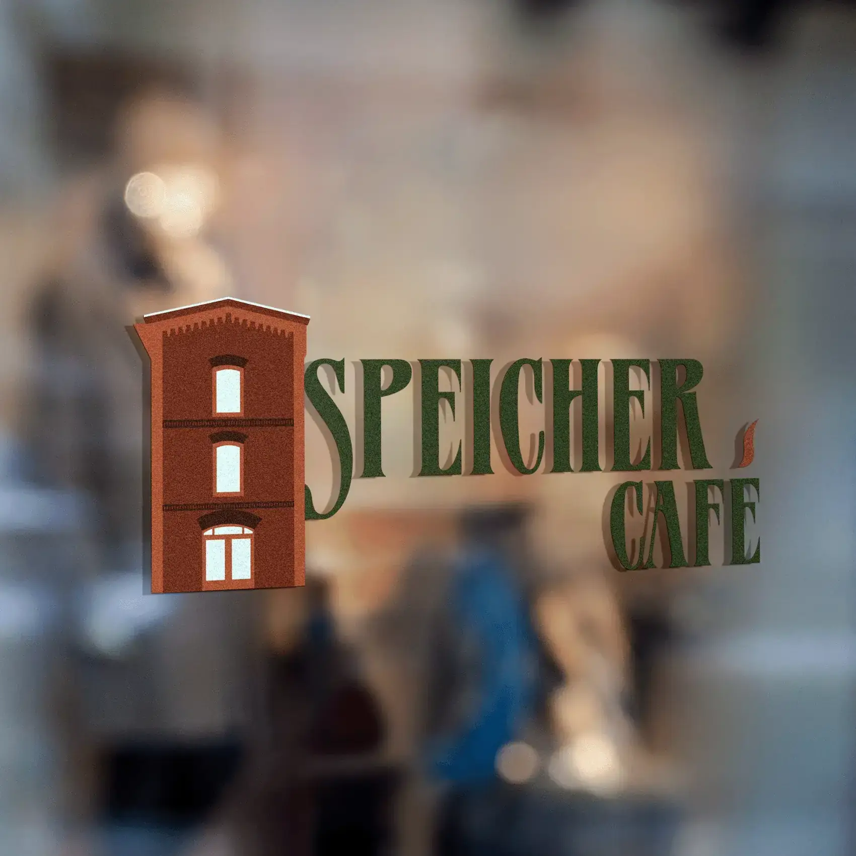 Speichercafe Logo on Window